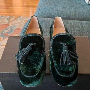J. Crew Velvet tassel in dark spruce